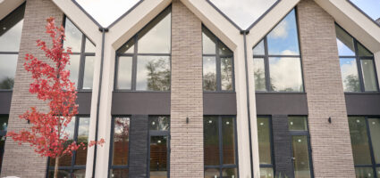 Fronts Of Modern Houses Lined Up To Each Other